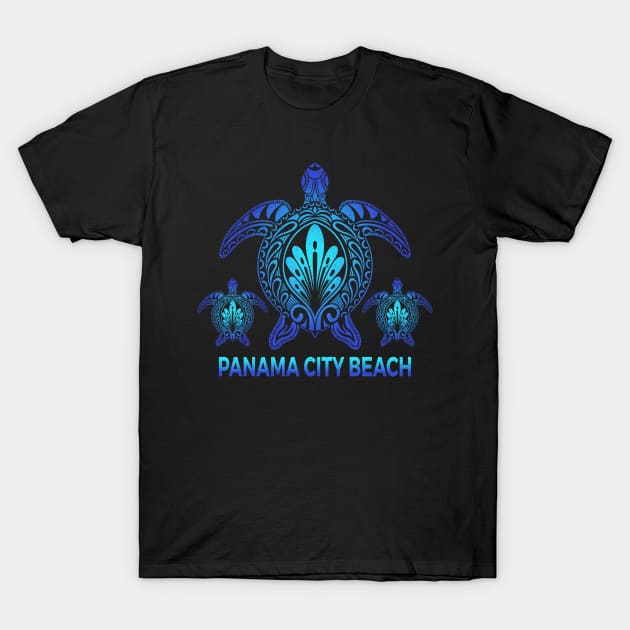 Vintage Panama City Beach Florida FL Ocean Blue Sea Turtle Souvenirs T-Shirt by kalponik